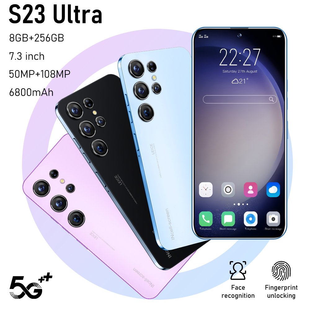 Popular New Mainstream Flagship Smartphone 23Ultra HD Screen 8+256 Memory Android Mobile Game Tiktok Video Phone Low Price